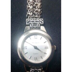 Peugeot Silver Tone Watch 798-3 Unique Chainmail Band Japanese Movement